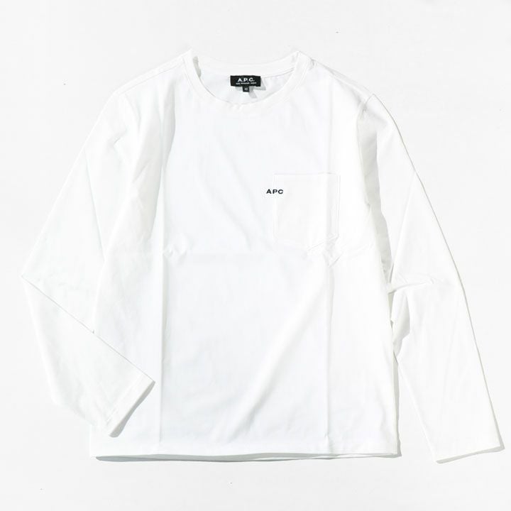 A.P.C.(アーペーセー) 刺繍入りポケット付長袖Tシャツ メンズ(POCKET