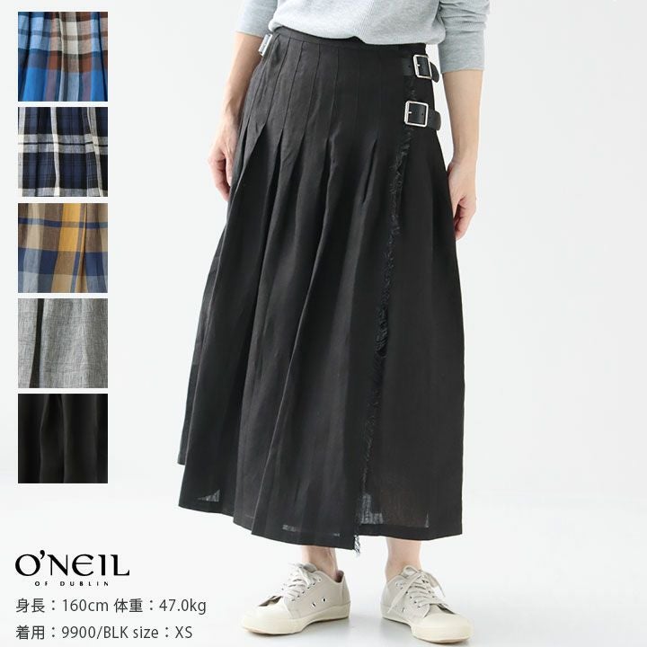 O'NEIL of DUBLIN(オニール・オブ・ダブリン) リネン プリーツラップ