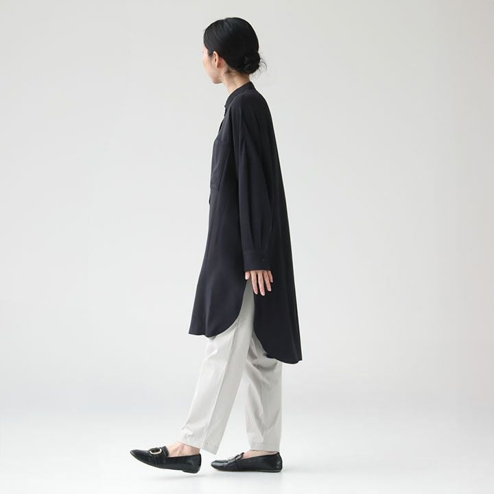 mizuiro ind(ミズイロインド) バンドカラーロングシャツ(1-239056)の