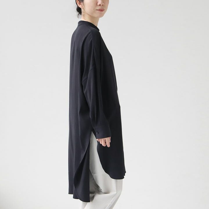 mizuiro ind(ミズイロインド) バンドカラーロングシャツ(1-239056)の