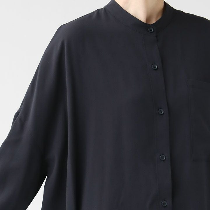 mizuiro ind(ミズイロインド) バンドカラーロングシャツ(1-239056)の