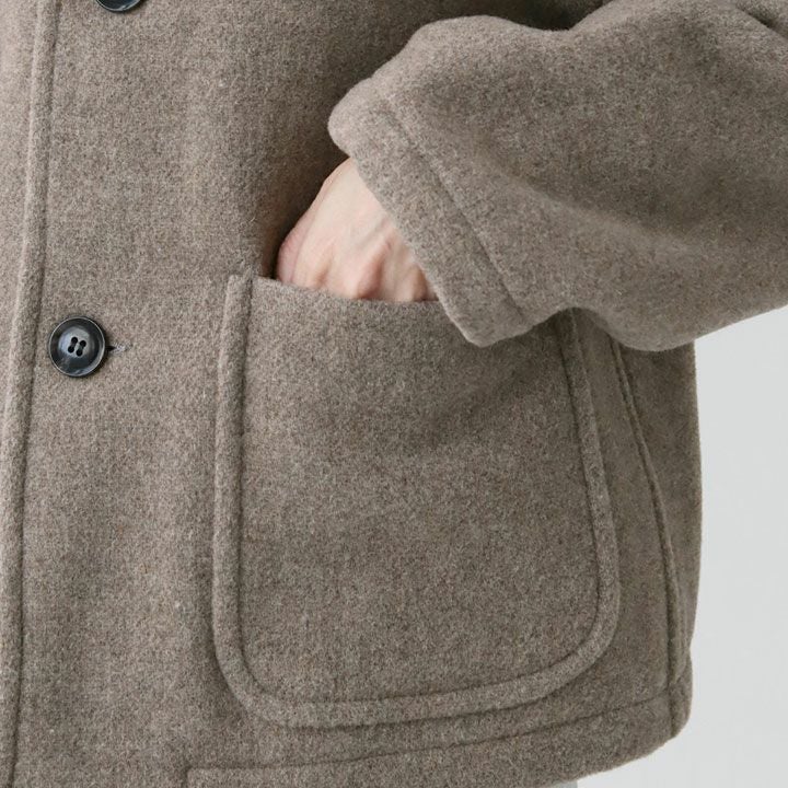 DANTON ダントン｜ウールライトパイル カラーレスジャケット DT