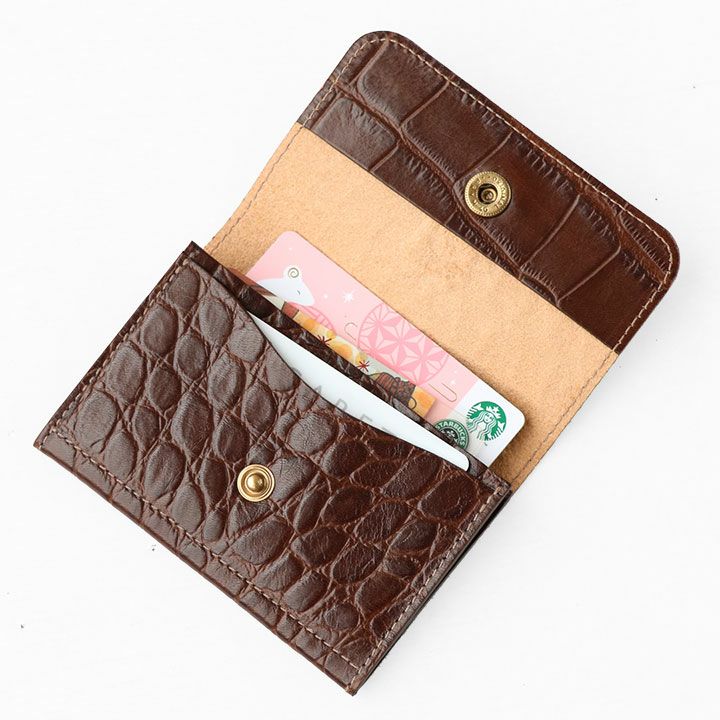 IL BISONTE(イルビゾンテ) クロコダイル型押し カードケース