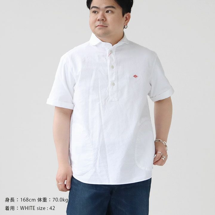 DANTON(ダントン) メンズ ラウンドカラー 半袖プルオーバーシャツ(DT