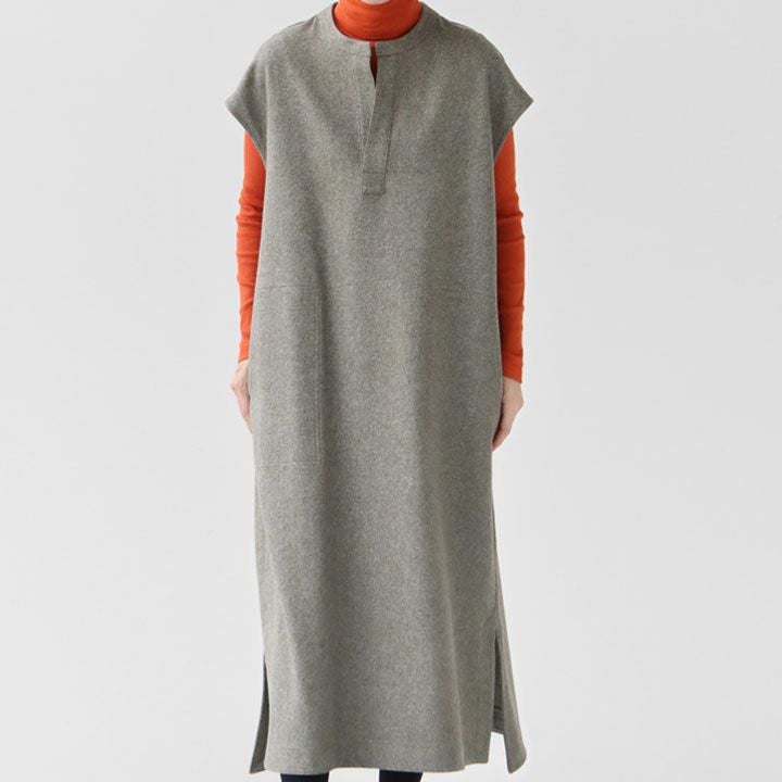 Le glazik(ル グラジック) ウーレンフランネル スキッパーワンピース