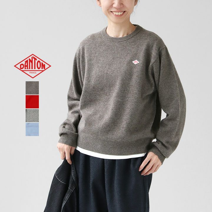 DANTON(ダントン) ラムウール クルーネックニットプルオーバー WOMEN