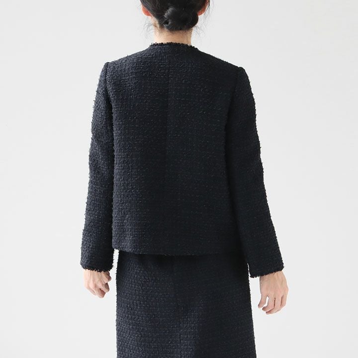 Ballsey(ボールジィ) ミックスヤーンツイード ノーカラージャケット(11