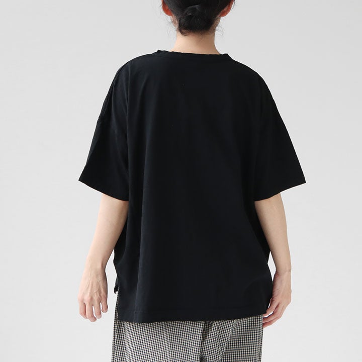 PRIT プリット | 30/1リサイクルムラ糸天竺 5分袖ワイドTシャツ P92629