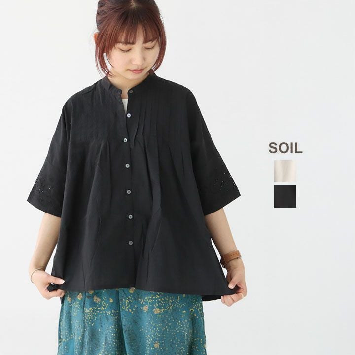 SOIL(ソイル) 80'S コットンボイル カットワークレース バンドカラー