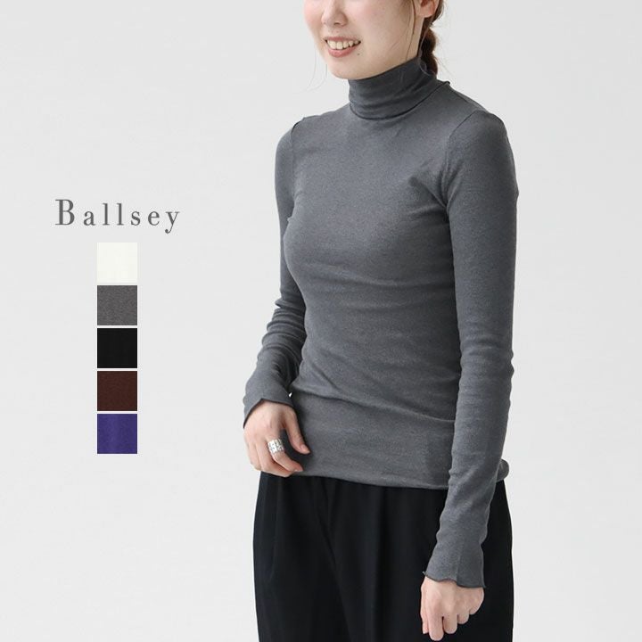 Ballsey(ボールジィ) コットンシルクリブ タートルネックプルオーバー