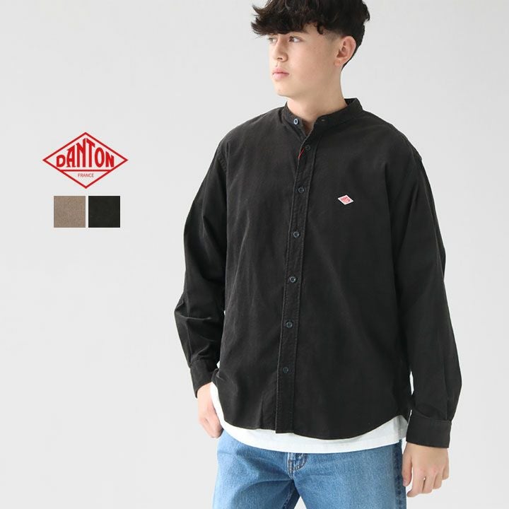 DANTON(ダントン) メンズ コーデュロイ バンドカラーシャツ(DT