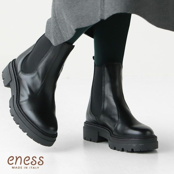 エネス　サイドゴアブーツ　イタリア製　38 ブラック エネス ENESS サイドゴアブーツ （NERO(BLACK)） -靴＆ファッション
