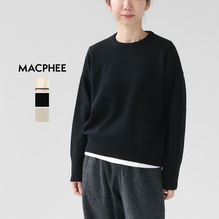 MACPHEE マカフィー｜NZ LAMBS クルーネックプルオーバー 12-02-54