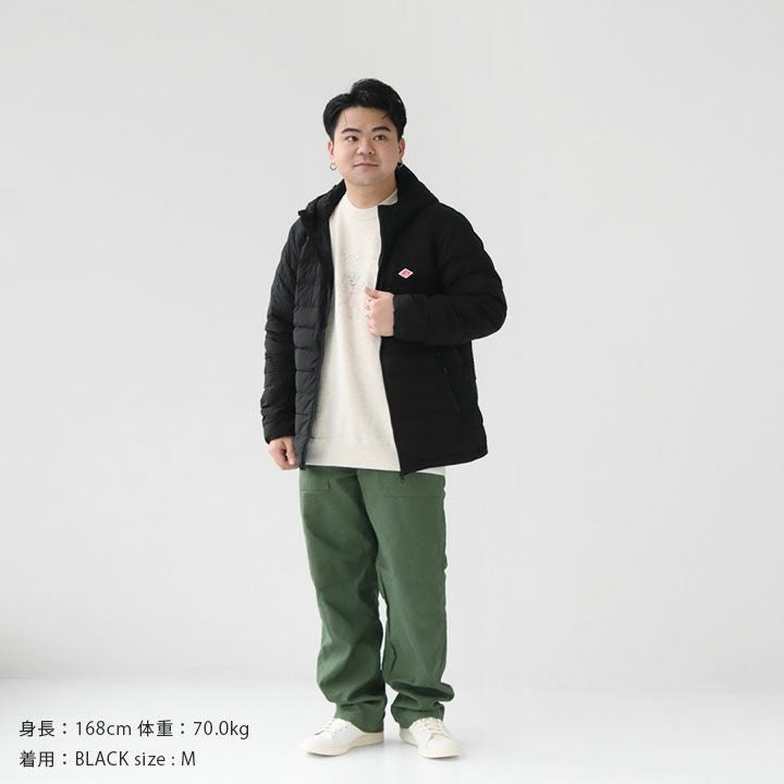DANTON(ダントン) ナイロンタフタ ミドルダウン フードジャケット