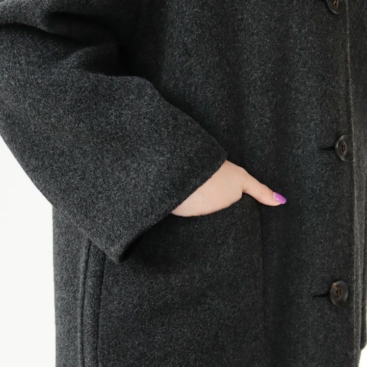 Le glazik(ル グラジック) ウールリバー リバーシブルカラーレスコート