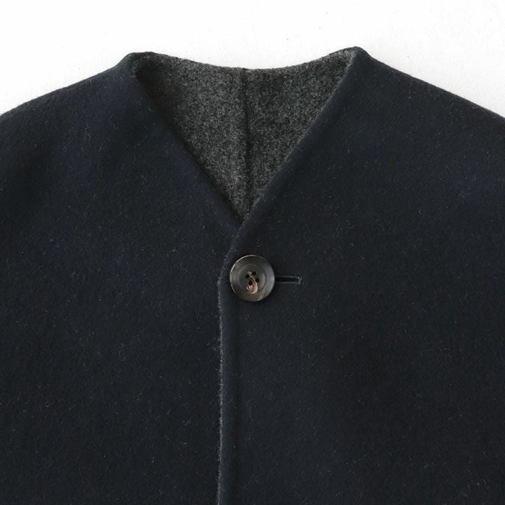 Le glazik(ル グラジック) ウールリバー リバーシブルカラーレスコート Le glazik(ル グラジック) ウールリバー リバーシブルカラーレスコート