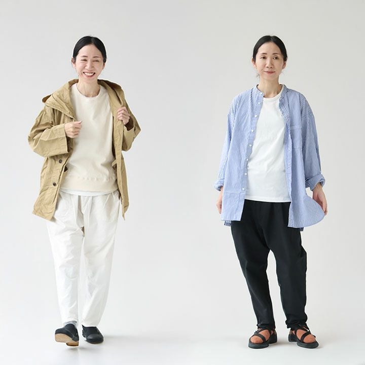 PRIT(プリット) スウェットライクストレッチツイル サルエルパンツ