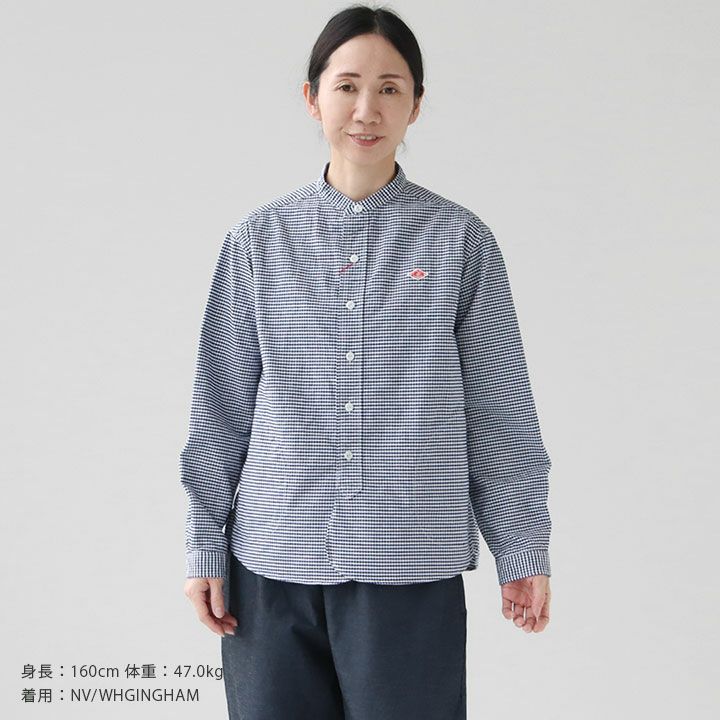 DANTON(ダントン) オックスフォード バンドカラーシャツ(DT-B0279OXP