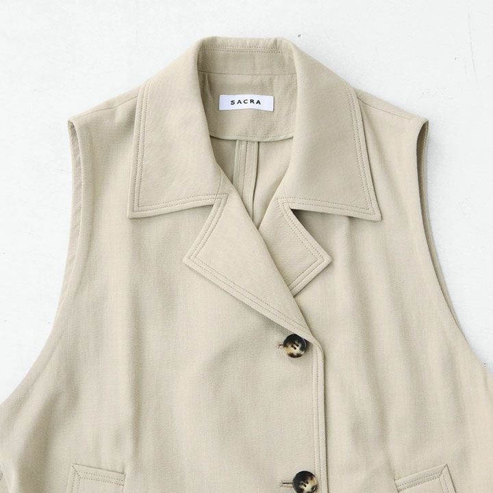 SACRA(サクラ) RUSTIC コットンツイル ロングジレ(124105061)の通販