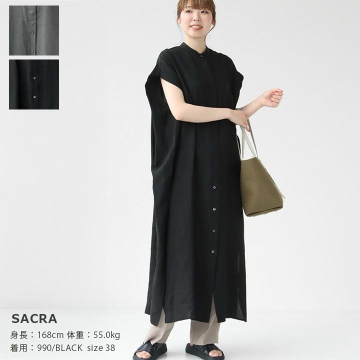 近年✨SACRA プレミアムベルジャムリネンワンピース マキシ丈　38 SACRA(サクラ) プレミアムベルジャムリネンワンピース(124207041)の