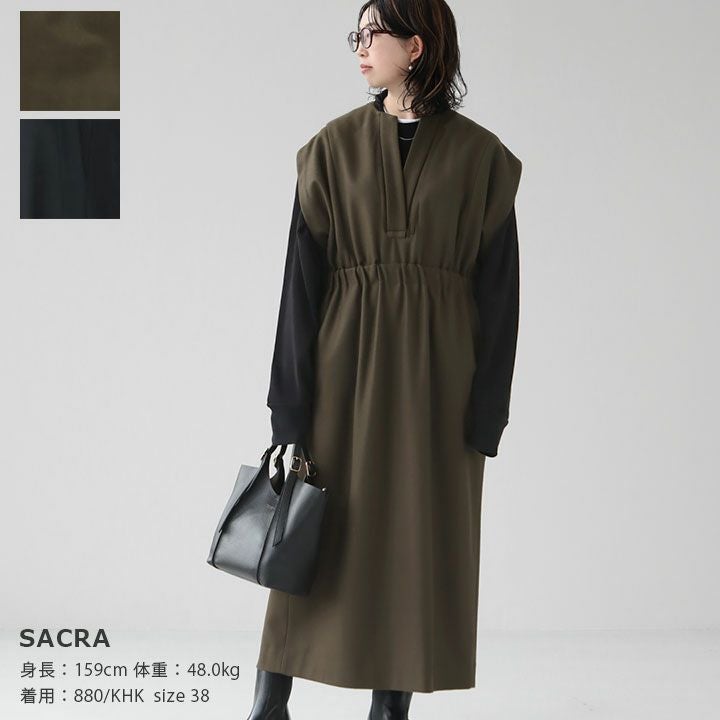 SACRA(サクラ) ハイカウント メルトンワンピース(124608041)の通販