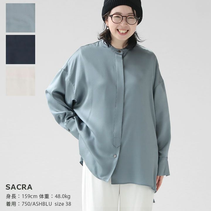 SACRA(サクラ) トリアセテート サテンシャツ(124619071)の通販｜NEWS