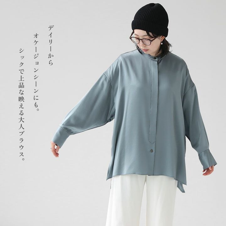 SACRA(サクラ) トリアセテート サテンシャツ(124619071)の通販｜NEWS