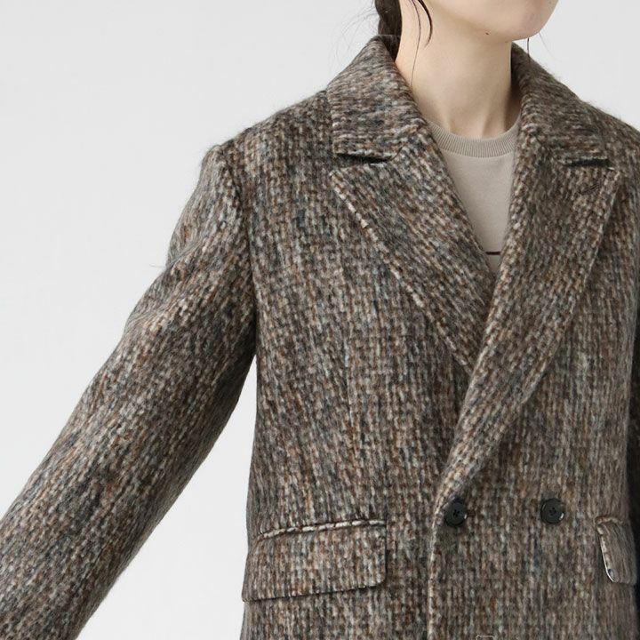 MACPHEE(マカフィー) モヘヤミックスシャギー ダブルブレスト 