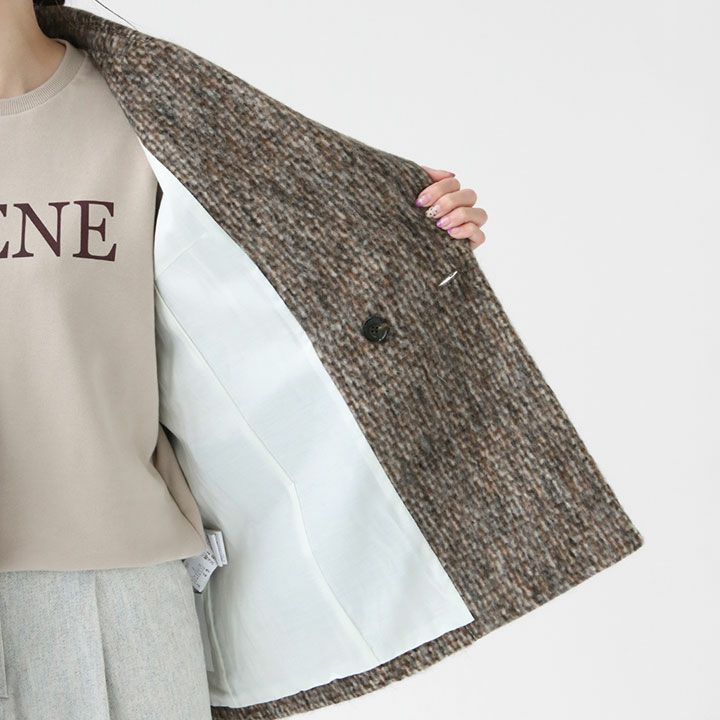 MACPHEE(マカフィー) モヘヤミックスシャギー ダブルブレスト