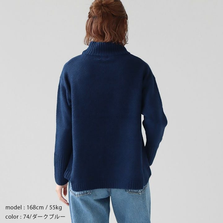 mao made マオメイド｜ヤクフィール ハイネックAラインプルオーバー
