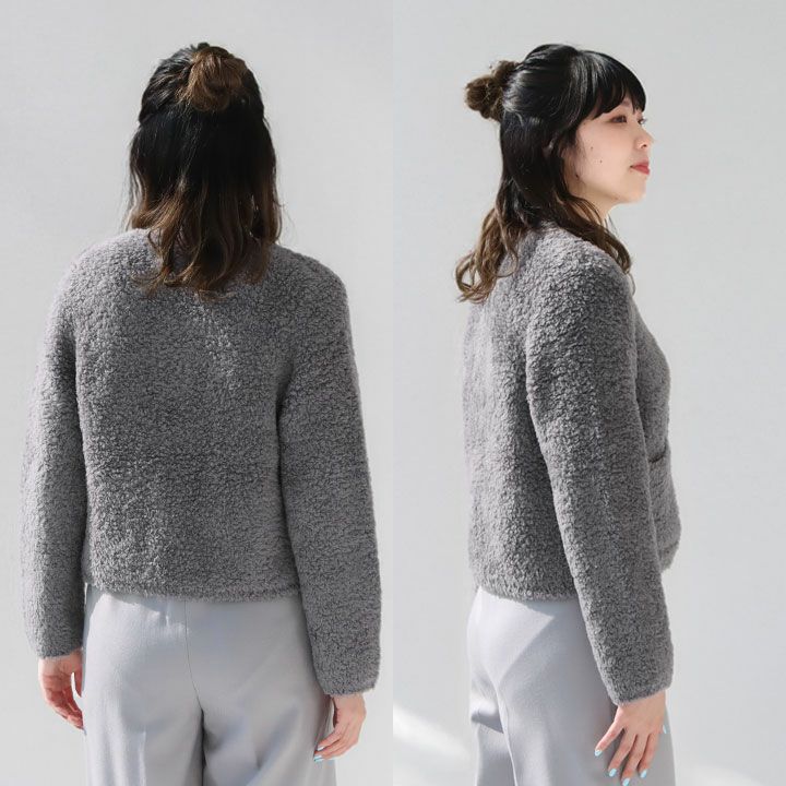 美品 24AW MACPHEE マカフィー チェックスパーク クルーネックジャケット ニットカーディガン サイズ36 ブラウン レディース 古着 中古 USED MACPHEE（マカフィー）の「チェックスパーク クルーネックジャケット