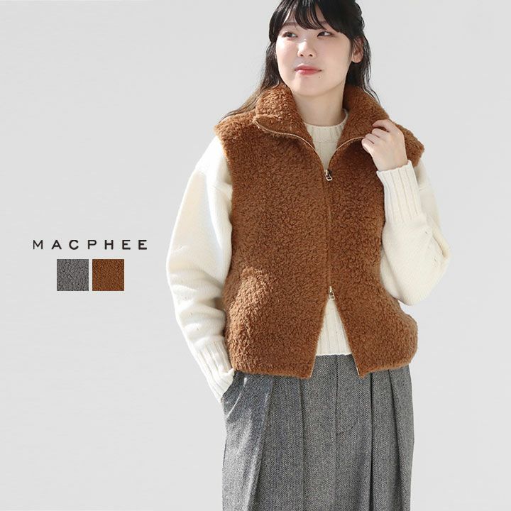1/9限定価格！MACPHEE ファーベスト moment+ ベスト ジレ 「累計販売枚数1万枚突破！」Vネックロング