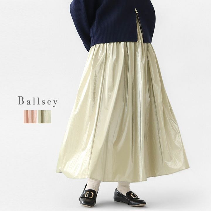 Ballsey(ボールジィ) シャイニーコーティング ギャザーヨークロング