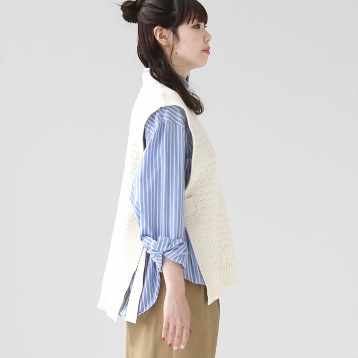 MACPHEE(マカフィー) ハイブリッドコットンニットベスト(12-02-51