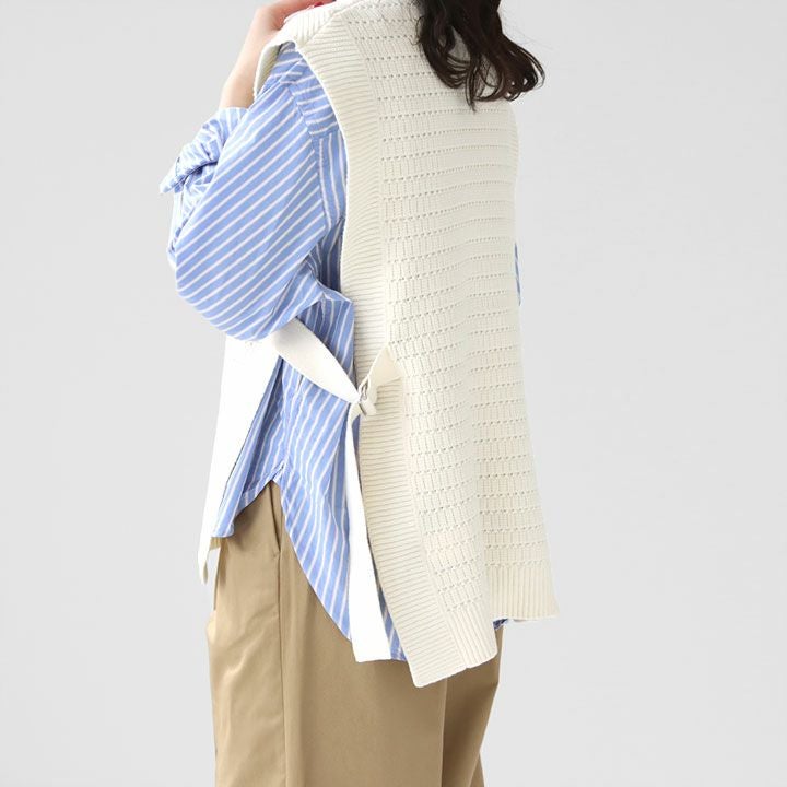 MACPHEE(マカフィー) ハイブリッドコットンニットベスト(12-02-51