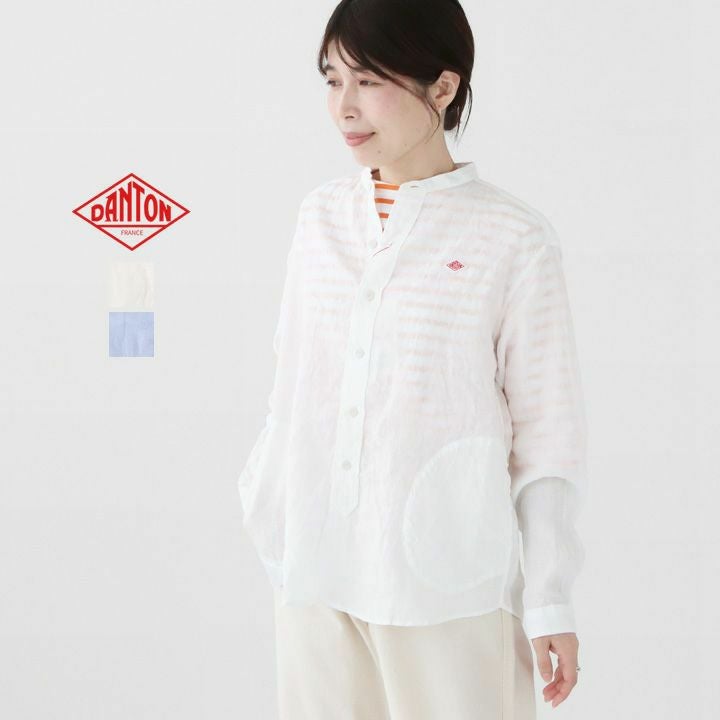 DANTON(ダントン) リネン バンドカラーシャツ(DT-B0279FLI)の通販