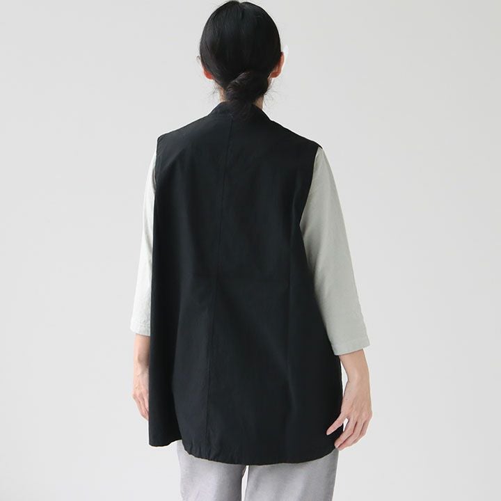 PRIT(プリット) コットンナイロン高密度平織 ネルーカラー裾ヒモZIP 