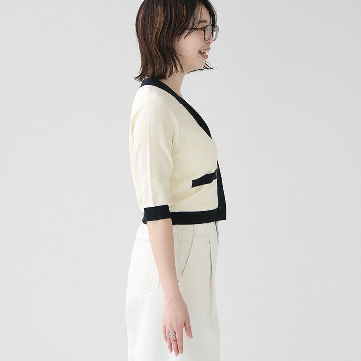 Ballsey(ボールジィ) ストレッチタックドット Vネックカーディガン(11