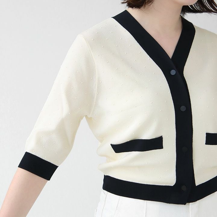 Ballsey(ボールジィ) ストレッチタックドット Vネックカーディガン(11