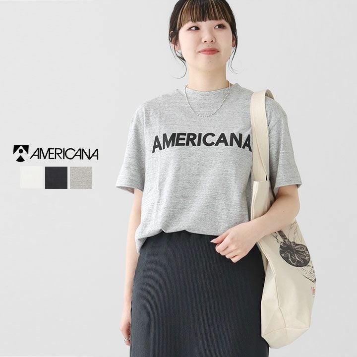 Americana（アメリカーナ）ラフィー丸胴 プリントTシャツ AMERICANA（アメリカーナ） tシャツ 「Americana（アメリカーナ