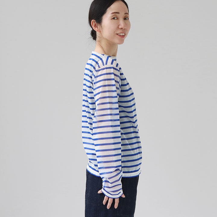 ORCIVAL オーシバル｜シースルー ボートネック長袖カットソー OR