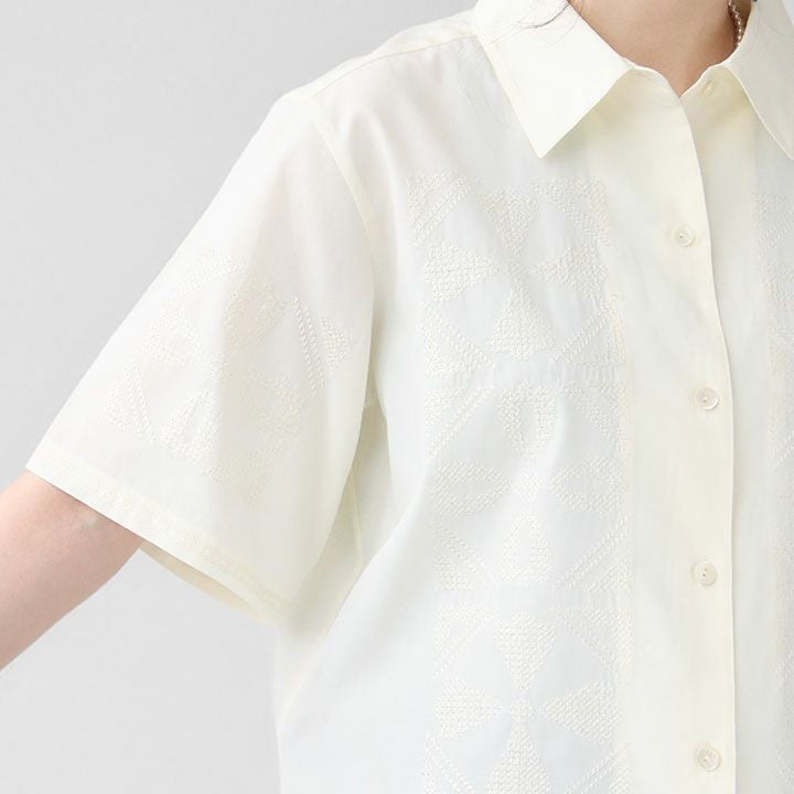 SHINZONE(シンゾーン) TILE PATTERN 刺繍 半袖シャツ(25MMSBL05)の通販