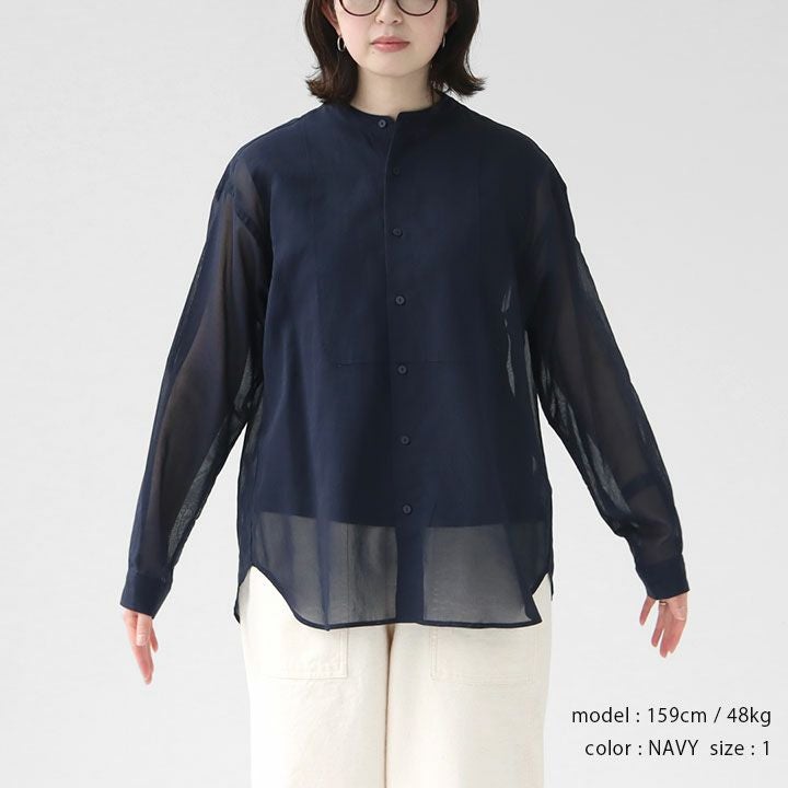 ORCIVAL オーシバル｜コットンボイル バンドカラーシャツ OR-B0270VOM