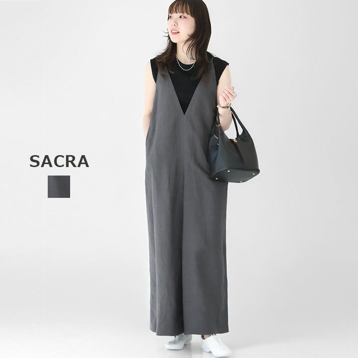 SACRA(サクラ) レーヨンリネンタンブル サロペット(125204051)の通販
