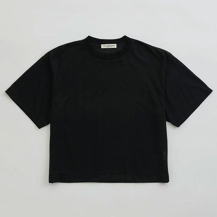 ザシンゾーン THESHINZONE ブラック Tシャツ 半袖25SMSCU15 SHINZONE(シンゾーン) シアーガーゼ ハーフスリーブTシャツ(25SMSCU01