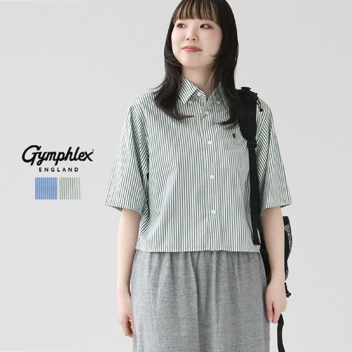 GYMPHLEX(ジムフレックス) ショート ボタンダウン半袖シャツ GY