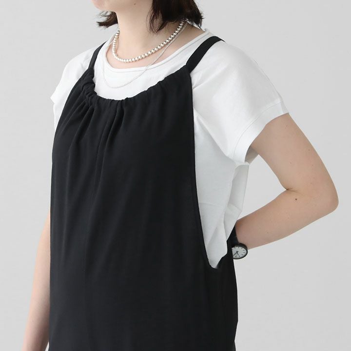 MACPHEE(マカフィー) コットンジョーゼット ギャザーオールインワン(12