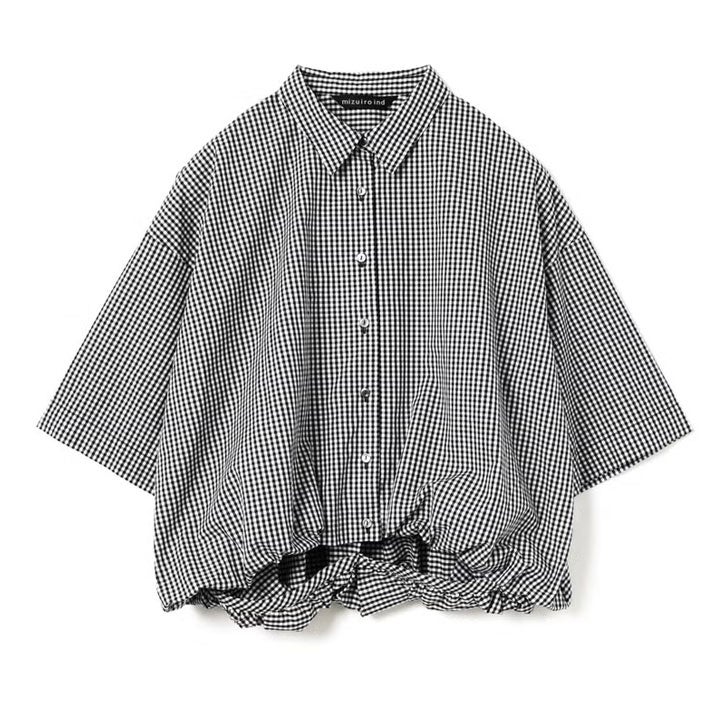 mizuiro ind ミズイロインド｜ハーフスリーブバルーンシャツ 2-230129
