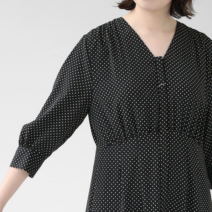 Ballsey(ボールジィ) ドットプリント Vネックマーメイドワンピース(11