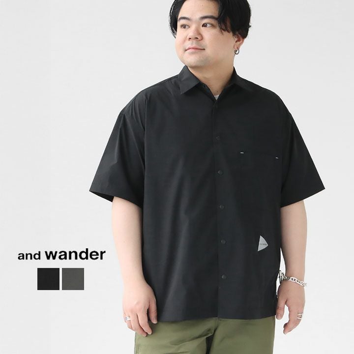 and wander(アンドワンダー) UVカット ストレッチ ショートスリーブ